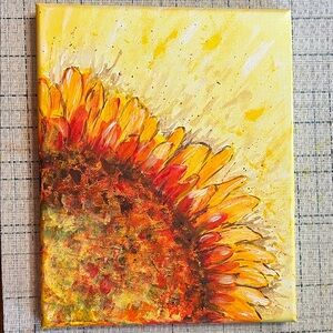 Sunflower Canvas Art - Yellow and Orange